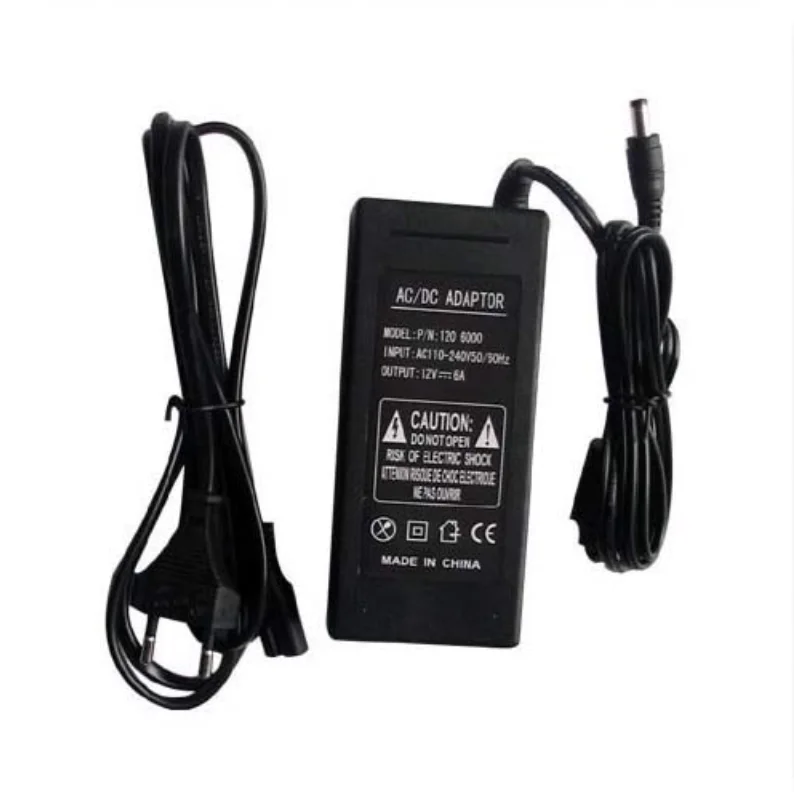 

60W, input: 100-240V AC, output: 12V/24V, led power supply with plug