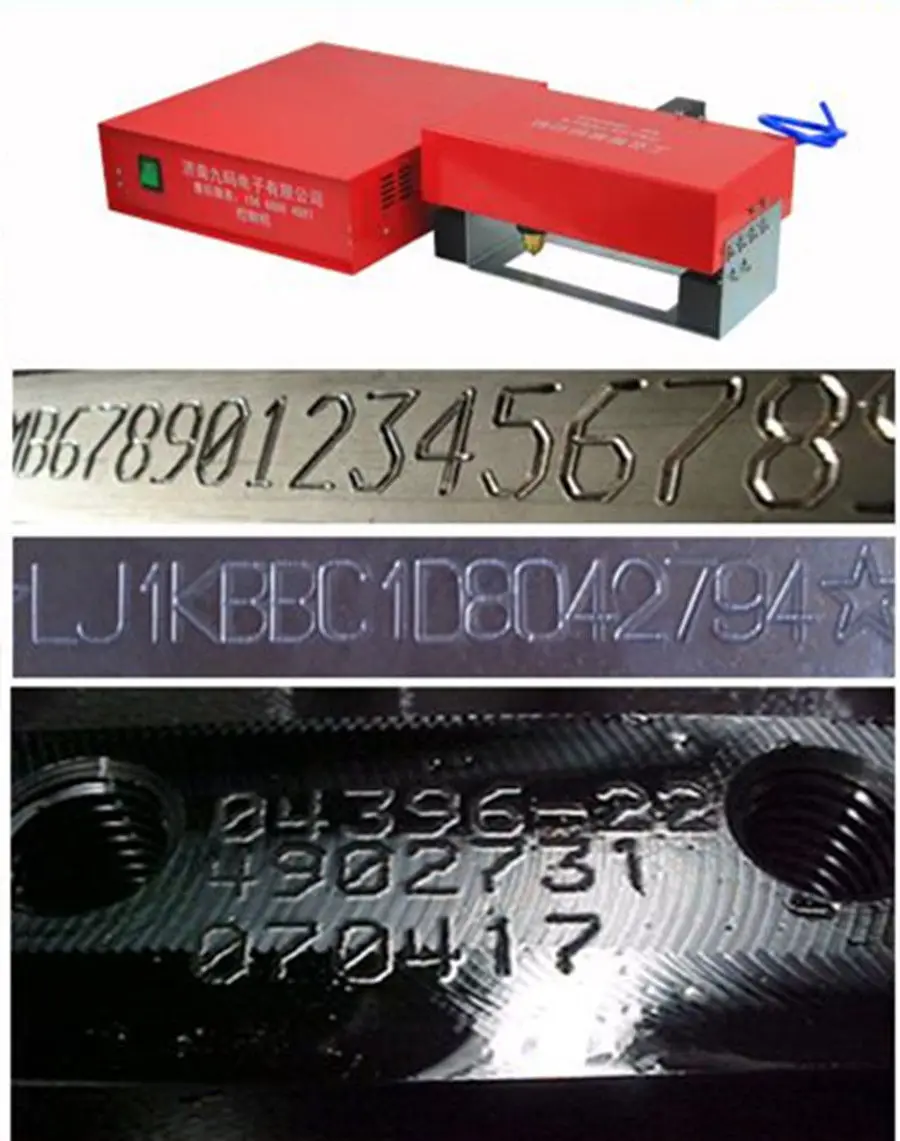 Protable Handle Pneumatic Dot Peen Marking Machine VIN Code Portable Handheld 80*20MM E H#