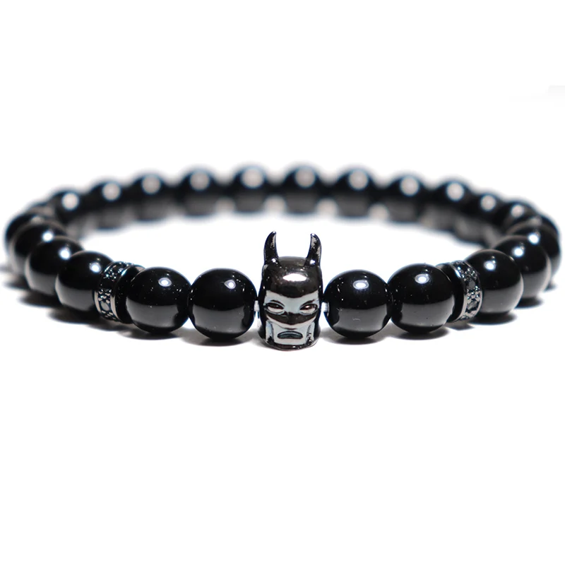 Trendy Bracelet Male Natural Volcanic Hematite Tiger Eye Braclets Zirconia Strand Braslet Men Accessories Pulseras Crown Braclet