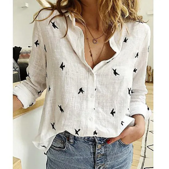 Leisure Yellow Blue Shirts Button Lapel Cardigan Top Lady Long Sleeve Loose Oversized Shirt Women Blouses Spring