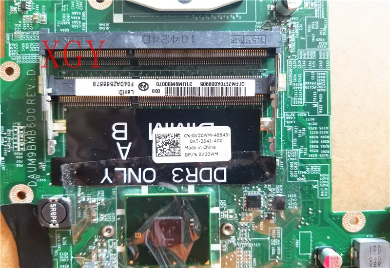 Imagem -03 - Laptop Motherboard Cn0v20wm 0v20wm V20wm para Dell Inspiron 17r N7010 Daum9bmb6d0 Ddr3 100 Testado ok