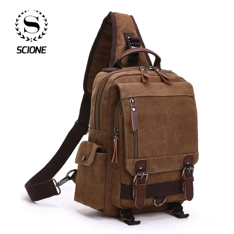 Scione New Fashion  Canvas Women Shoulder Bag 2020 Women Unisex Travel Bags Large Capacity Travel Laptop Bag