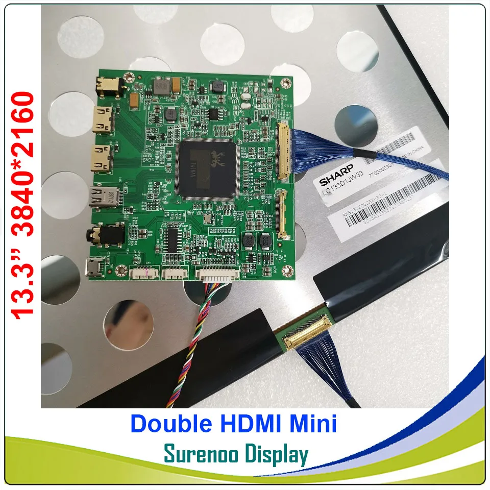 13.3" Inch 3840X2160 4K HDMI-Compatible LCD Module Monitor Screen Display Panel Type_C for Windows & Android Cable Projection