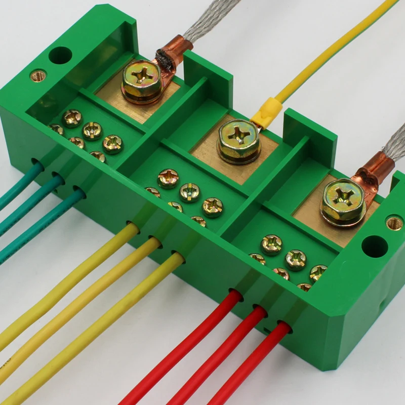 Boîte de Distribution de Connexion 3 en 9 Sorties, Bornes Vertes Triphasées, Nucleoshutering, Ligne de Partie