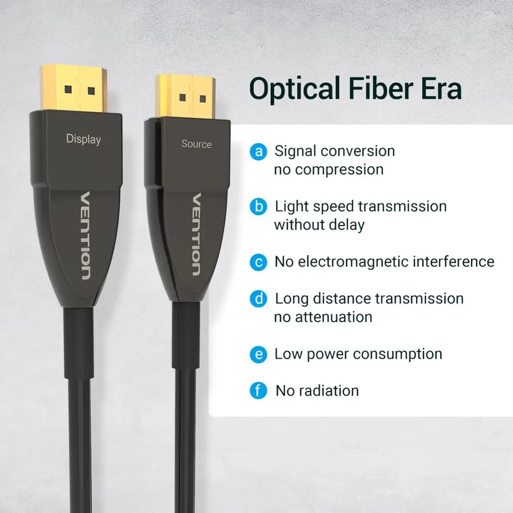 Vention HDMI 2.0 Cable 4K 60Hz Fiber Optic HDMI Cable 2.0 HDR for HDTV Box Projector PS4 10m 20m 30m 50m 60m 80m 100m HDMI Cable