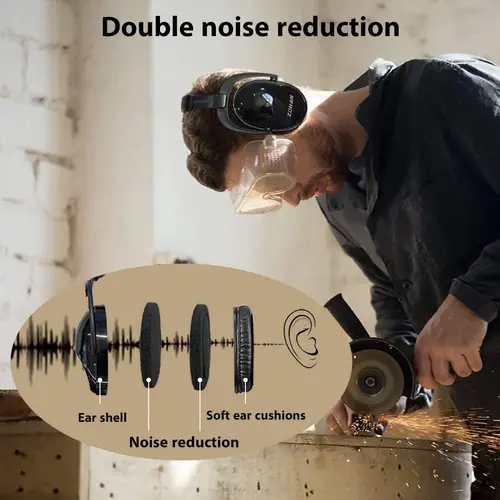 Imagen 2 del producto ZOHAN protección auditiva para bebés orejeras de seguridad reducción de ruido orejeras pasivas auriculares negros para niños pequeños adolescentes 22db