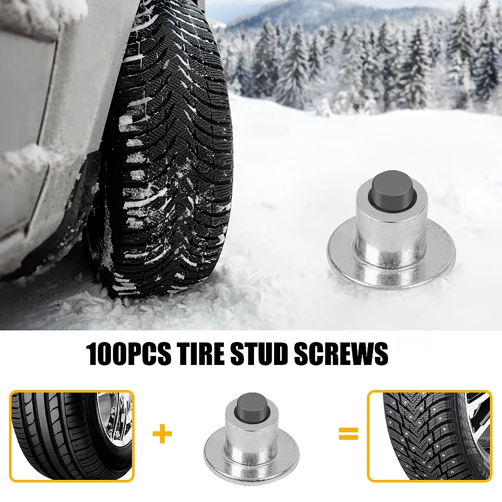 Winter Car Wheel Tire Studs Winter Anti-Slip Stud Universal Auto Trucks Motorcycle Bike Bicycle Snow Spikes Tire Cleats