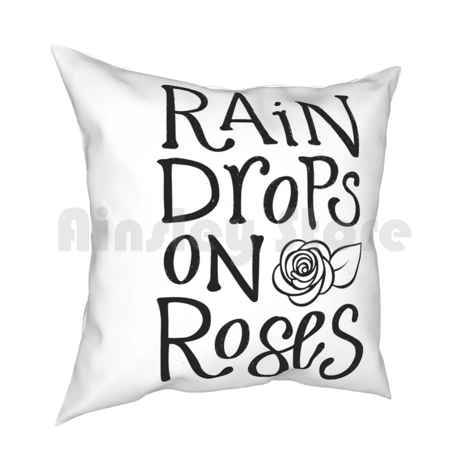 Raindrops On Roses Pillow Case Printed Home Soft Throw Pillow Raindrops Raindrop Roses Rose Flower Favorite Things Sound