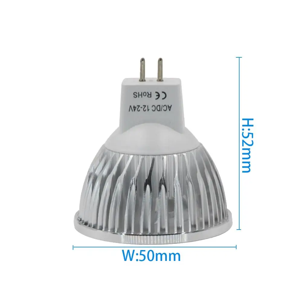 Bombilla mr16 e27 gu10 led spotlight super 3w 12v 24 v lâmpada escudo de alumínio 60 graus lâmpada do teto downlight 12 24 v volts luz