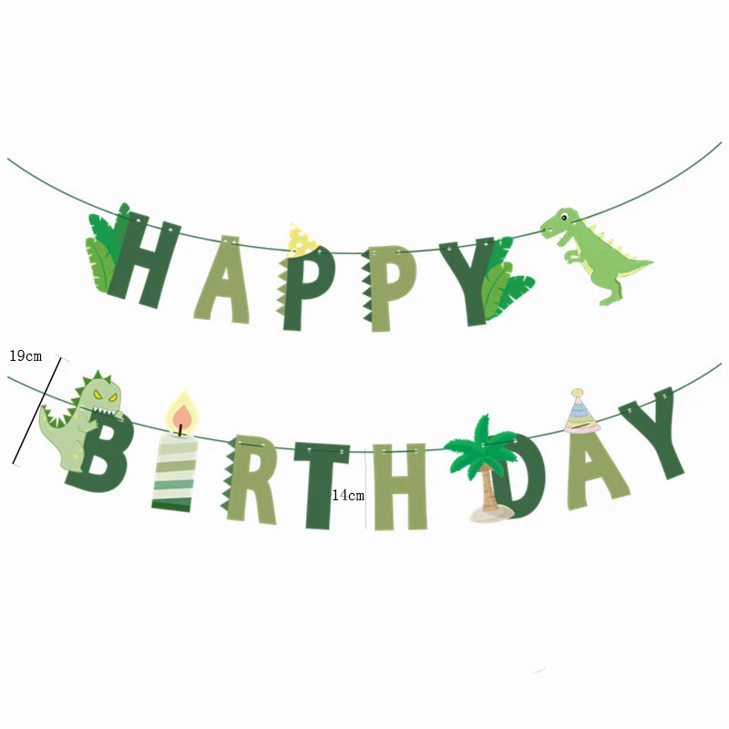 Dinosaur Birthday DIY Garland Happy Birthday Banners Roar Dino Party Decor Balloons Wild One 1st Boy Birthday Party Decorations