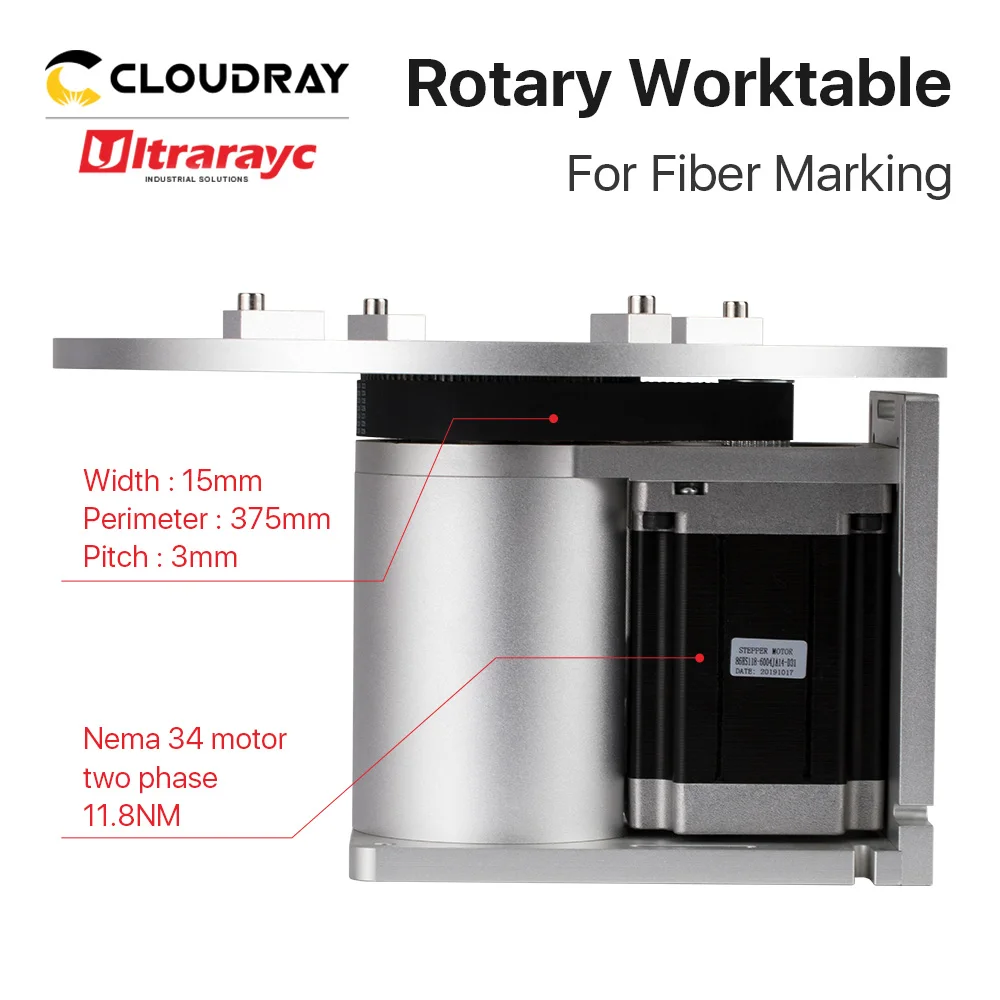 Ultrarayc Rotary Worktable 4 Models Fixed Rotry Device + DM860S Driver for Co2 & Fiber Marking and Engraving Machine