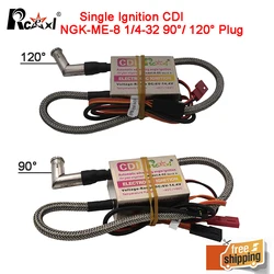 Rcexl accensione singola/doppia CDI NGK-ME-8 1/4-32 90/ 120 gradi o diritta per motore a benzina a Gas RC aereo