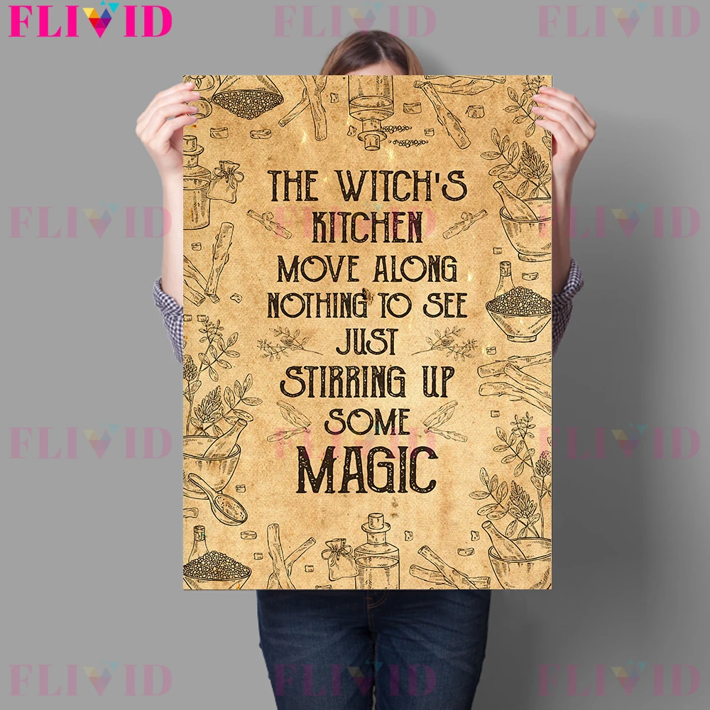 Wickedly Delicious And Witch Kitchen Art Print Poster And Print Witchcraft And Magic Wall Art Canvas Painting Decor Unframed