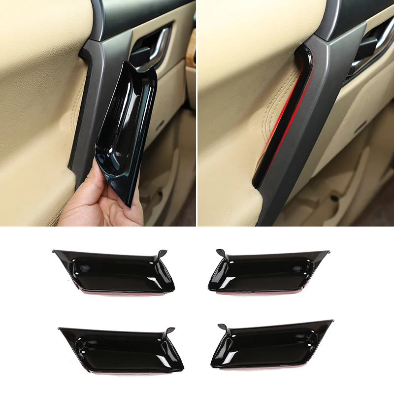 

4pcs ABS Black Interior Door Handle Pull Protective Cover Decorative Sticker For Land Rover Freelander 2 2007-2015 Accessories