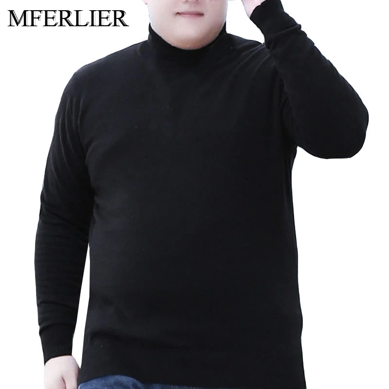 Autumn winter Men sweater 5XL 6XL 7XL 8XL Bust 143cm Plus size Solid color sweater men 3 colors