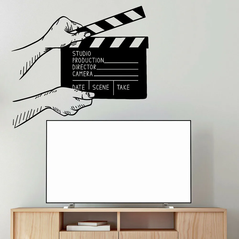 Clapperboard Wall Decal Cinema Filmmaking Film Movie Theme Bedroom Office Interior Decor Vinyl Door Window Stickers Mural E211