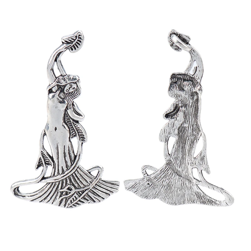 ZXZ 5pcs Tibetan Silver Large Goddess Venus Charms Pendants for Jewelry Making Findings 68x42mm