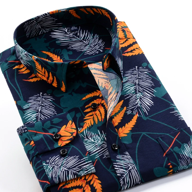 24 Color Options Plus Large Size 2024Spring and Summer New Products Men's Casual Classic Print Shirt Fat and Thin Can Wear