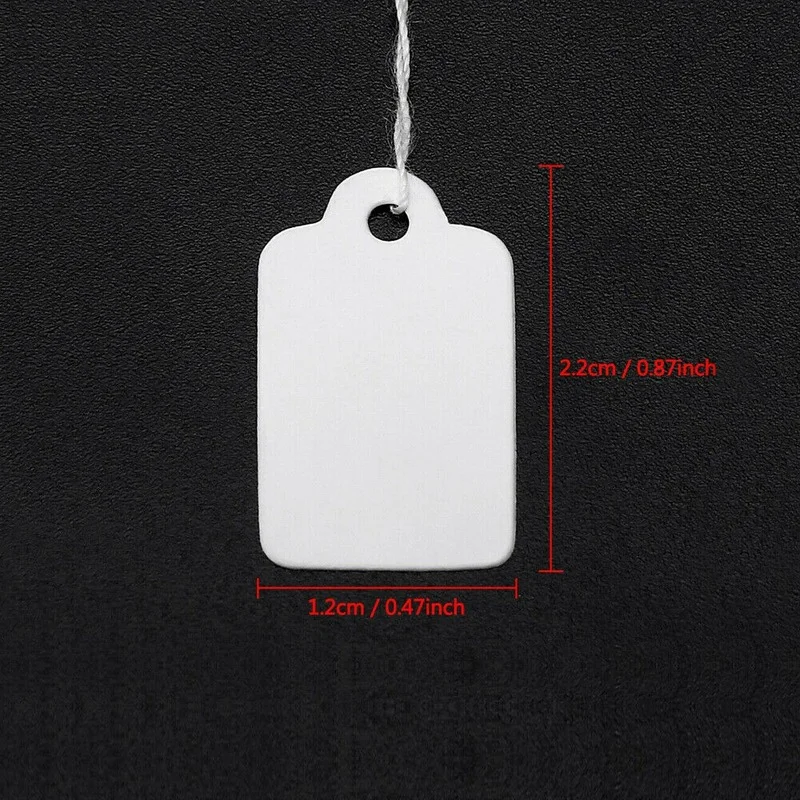 500pcs Price Label Tags String Tie Watch Jewelry Display Merchandise Price Label Paper Cards Rectangular Blank Price Tag