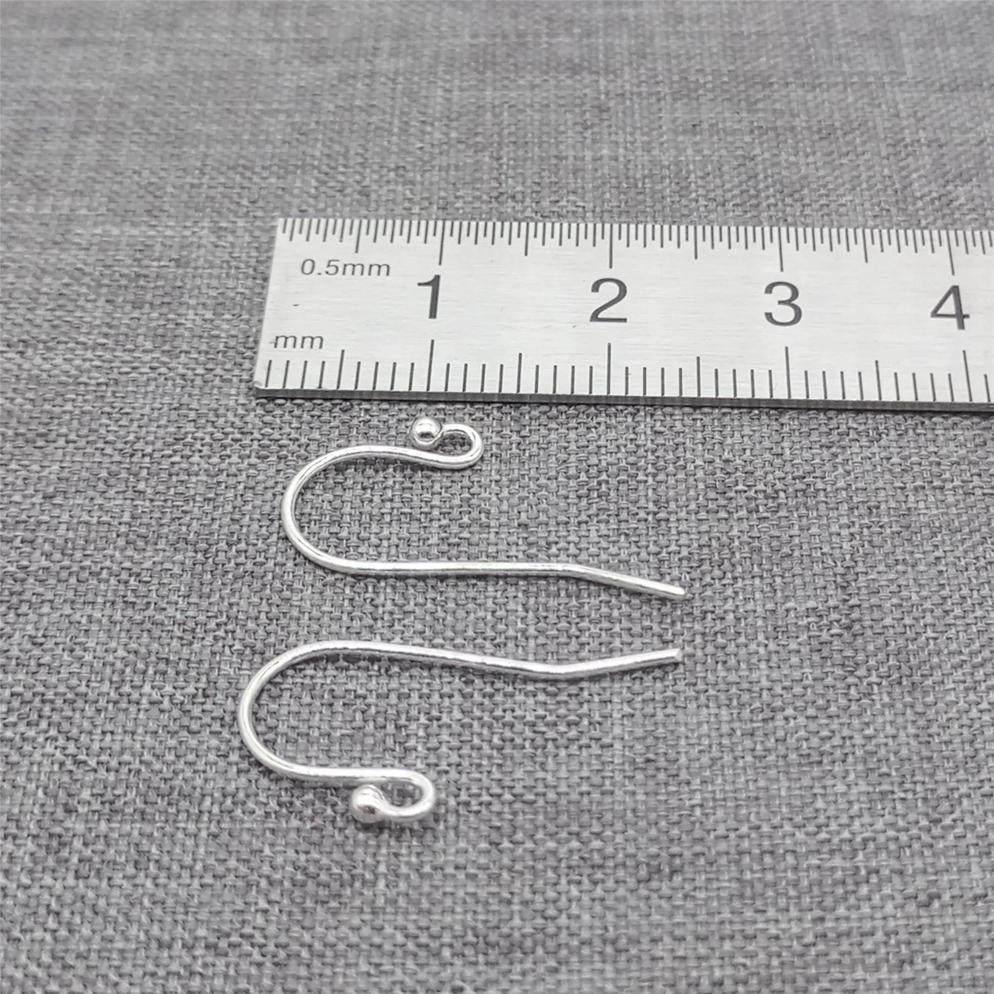 10prs of 925 Sterling Silver Ear Wires Ball End Wire 0.6mm Earring Wires Hooks