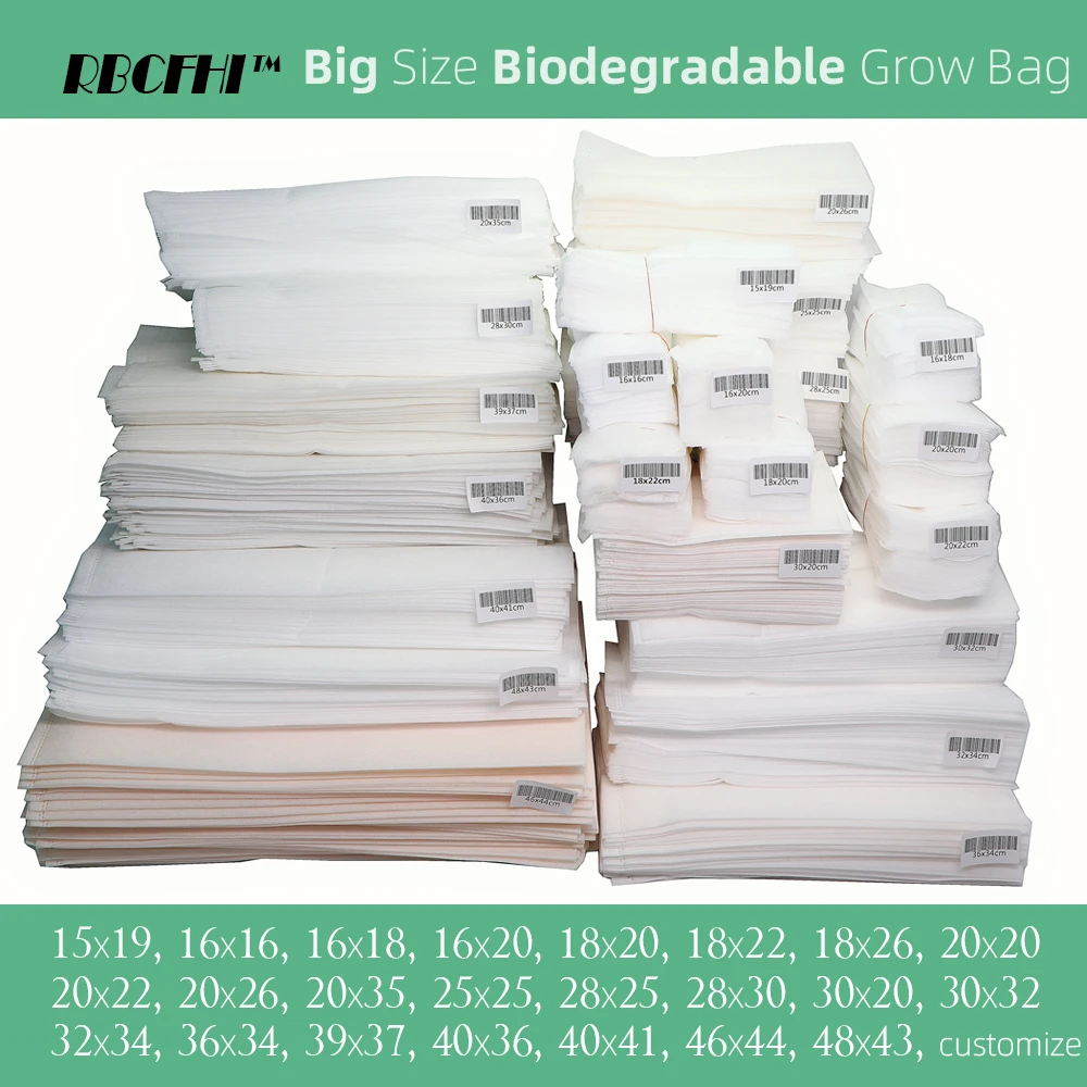 RBCFHI Biodegradable Grow Bags Fabric Nursery Pots for Plantings Growing Aeration Eco-Friendly Bags Garden Agriculture Tree Pots