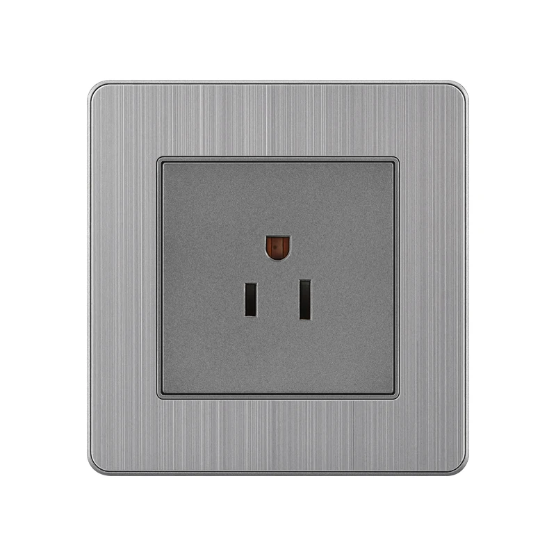 FIKO 86 aluminum magnesium alloy panel 15A American American standard three hole Thai standard three hole socket