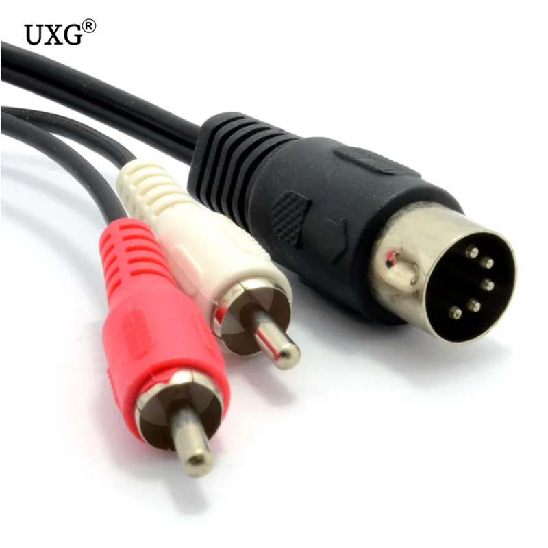 0,5 M/1,5 M 5 Pin Din Stecker Auf 2 RCA Stecker Audio Video Adapter Kabel Draht Kabel Anschluss für DVD-Player