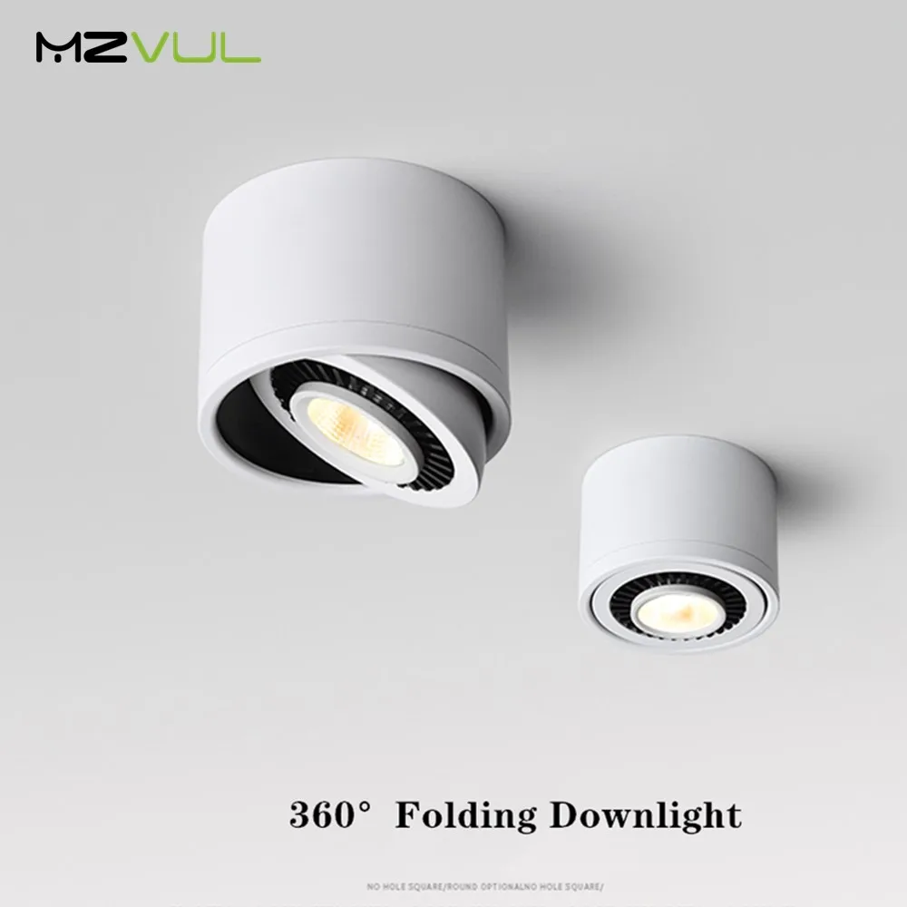 LED Recessed Downlight Dimmable Spotlight 5W 7W 15W Surface Mounted LED Ceiling Lamps Spot Light 360 Degree Rotation LED Light