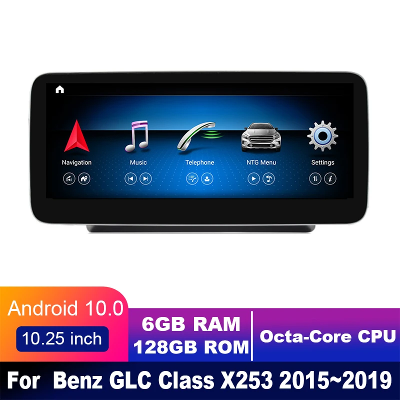 

4G LTE 6GB+128GB Android display For Mercedes Benz GLC Class X253 2015~2019 10.25" touch screen GPS Navigation car radio stereo