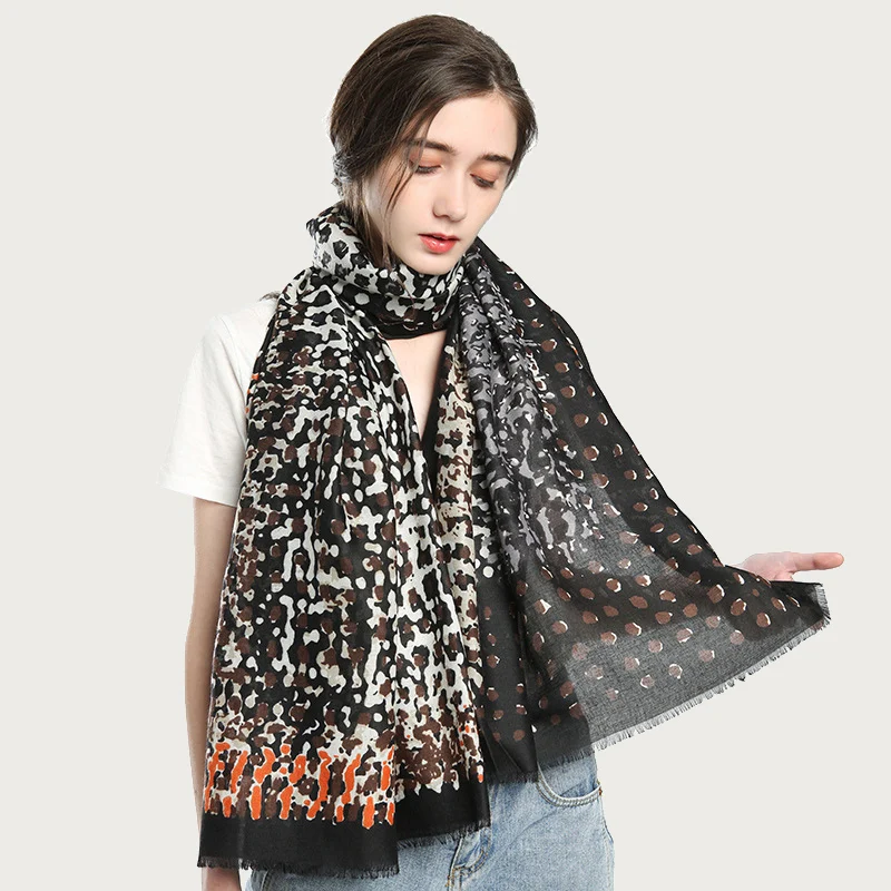 

Leopard Large Soft Shawl Scarf Unique Element Luxury Foulard Women Cotton Hijab Spring Scarves [6800]