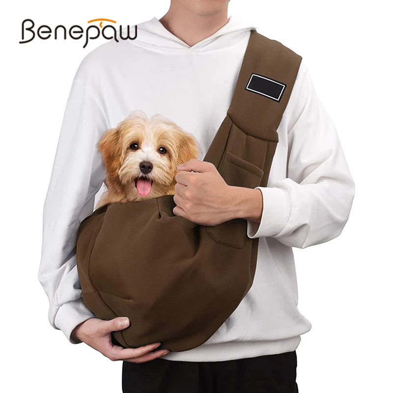 

Benepaw Fashion Sling For Small Dogs Comfortable Wide Shoulder Strap Secure Hook Pet Carrier Durable Puppy Carrying Bag Travel