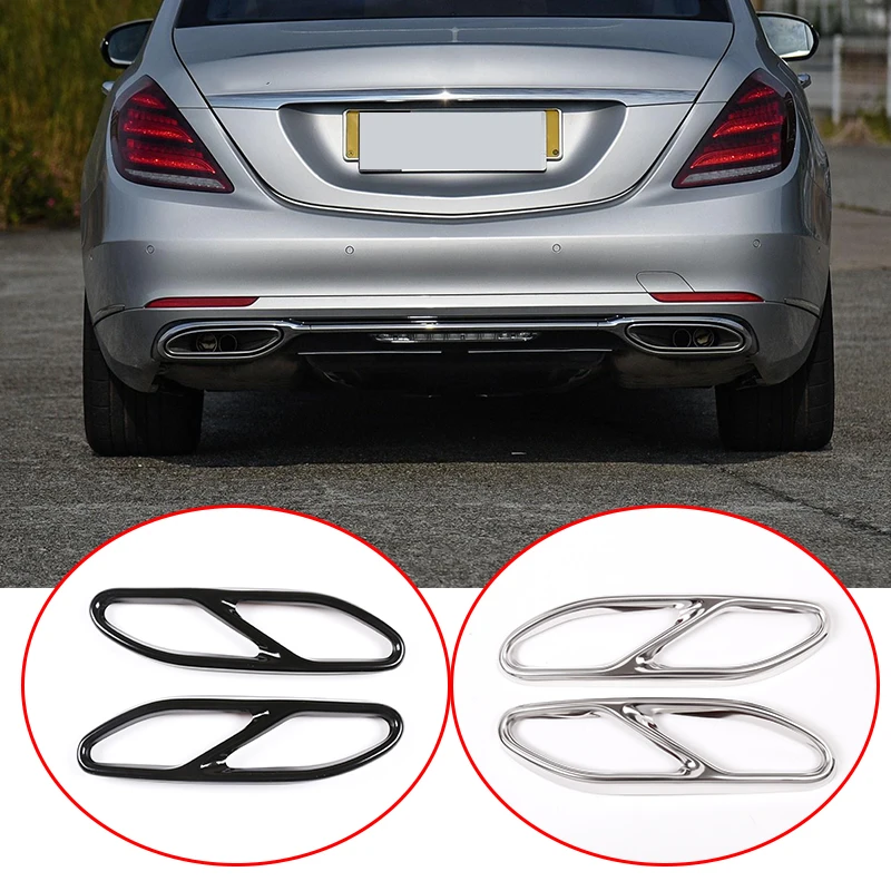 For Mercedes Benz S Class 2018 Car 304 Stainless Steel Exhaust Tailpipe Cover Trim For Mercedes-benz S-Class 2018 Accessories