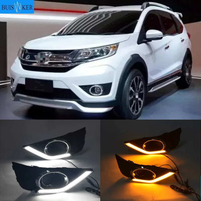 

1 пара DRL для Honda BRV BR-V 2015 2016 2017 2018 2019 светодиодные дневные ходовые огни, противотуманные фары, автомобильный Стайлинг 12 В DRL