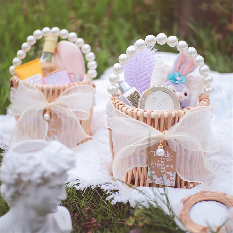 

Unique Forest Woven Pearl Design Favor Gift Box Wedding Bridal Shower Bride Bridesmaid Present holder Birthday Gifts Package