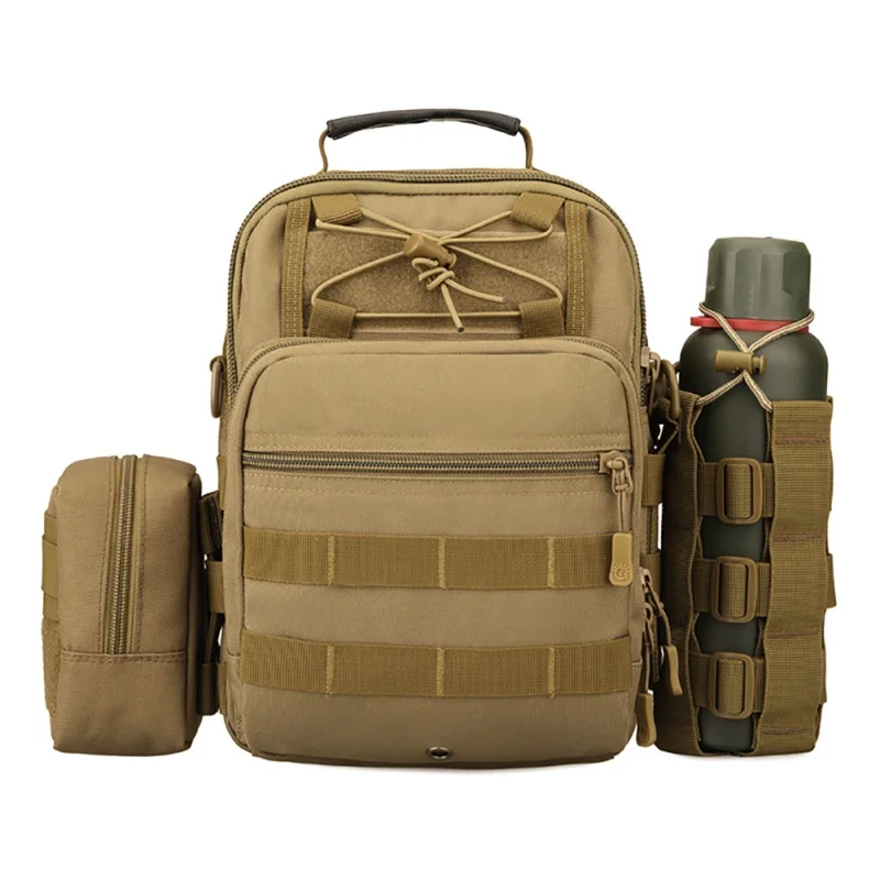 Molle Bag Tactical Water Bottle Pouch Bag  Outdoor  Hiking cycling Drawstring Water Bottle Holder Kettle Carrier Bag