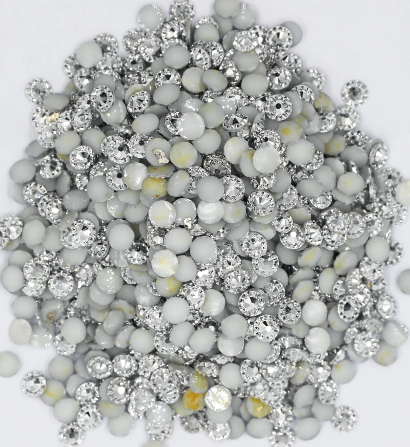 Jelly Silver Hematite Color Sunflower 4mm,5mm,6mm Facets FlatBack Resin Rhinestone Nail Art Garment Decoration Stones/Beads