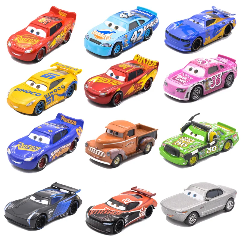 Disney Pixar Cars 3 Lightning McQueen Jackson Storm Ramirez Smokey 1:55 Metal Diecast Vehicle Model Toys Kids Boy Car Toy Gift