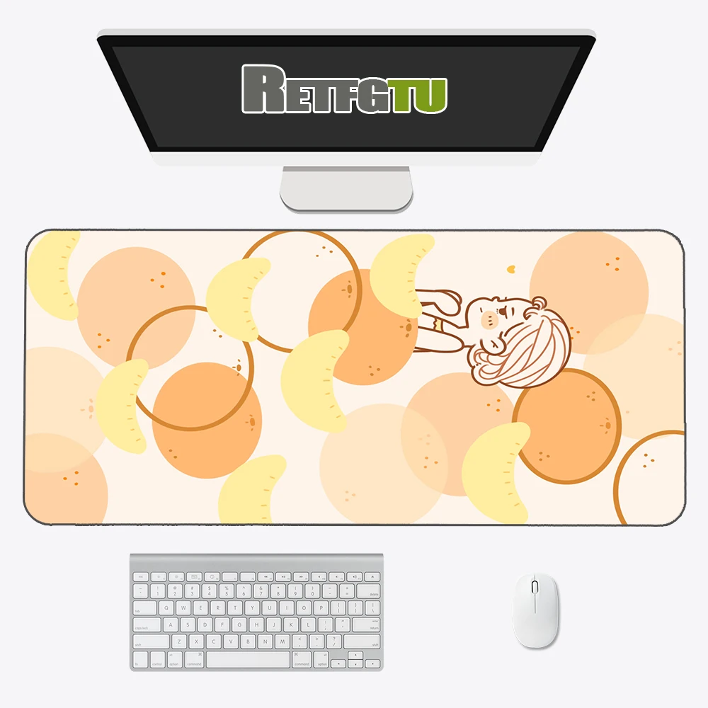 Grande padrão de frutas dos desenhos animados gaming mouse pad computador gamer teclado tapete do mouse mesa almofadas de escrita para computador 90x40cm