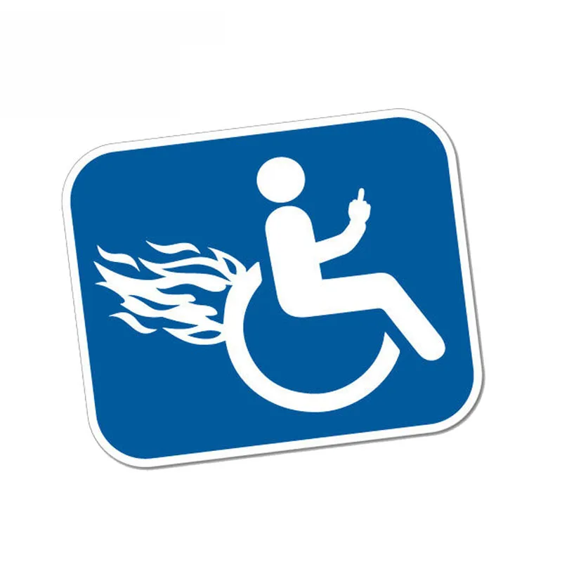 Creativity Fine Disable Furious Wheelchair PVC Creative Motorcycle Car Sticker Waterproof Reflective Decals,12*10cm