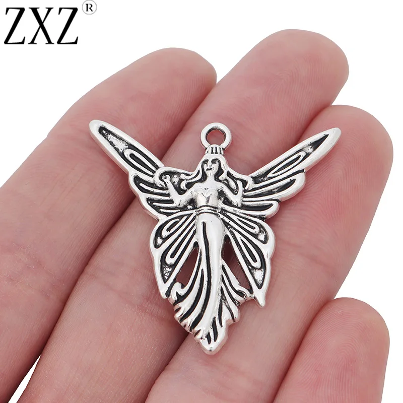 

ZXZ 20pcs Butterfly Angel Fairy Charms Pendants Beads for Jewelry Making Findings 39x37mm