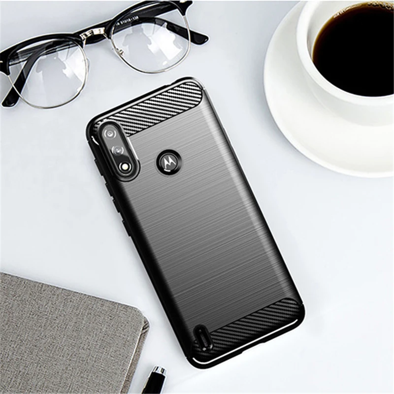 For Motorola Moto E7i Power Case Rubber Silicone Carbon Fiber Cover For Motorola E7i E7 Power Back Case For Moto E7i Power Case