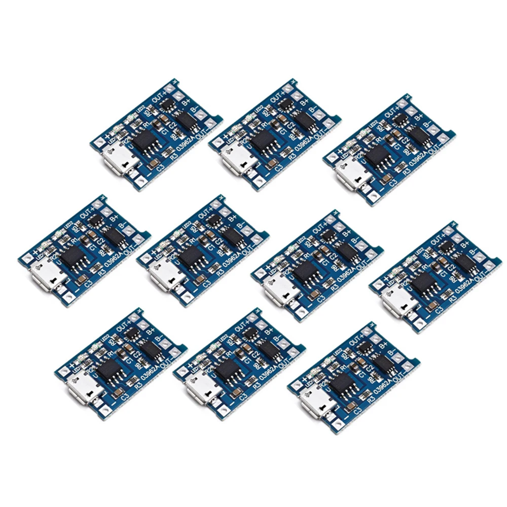 5V 1a Micro Usb 18650 Lithium Batterij Oplader Controller Module Bescherming Dubbele Functies 10 Stuks