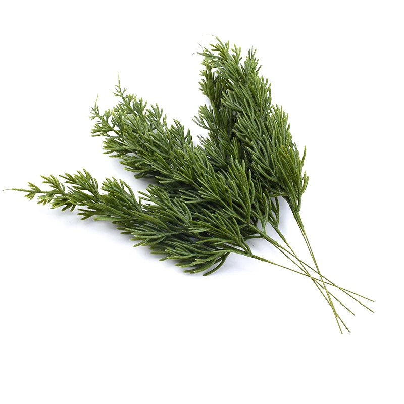 5 Stück grüne Kiefern-Weihnachtsblätter, Dekorationen für Zuhause, Kunststoffvasen für Hochzeit, dekorative Blumenkränze, DIY-Kunstpflanzen – Detail 15
