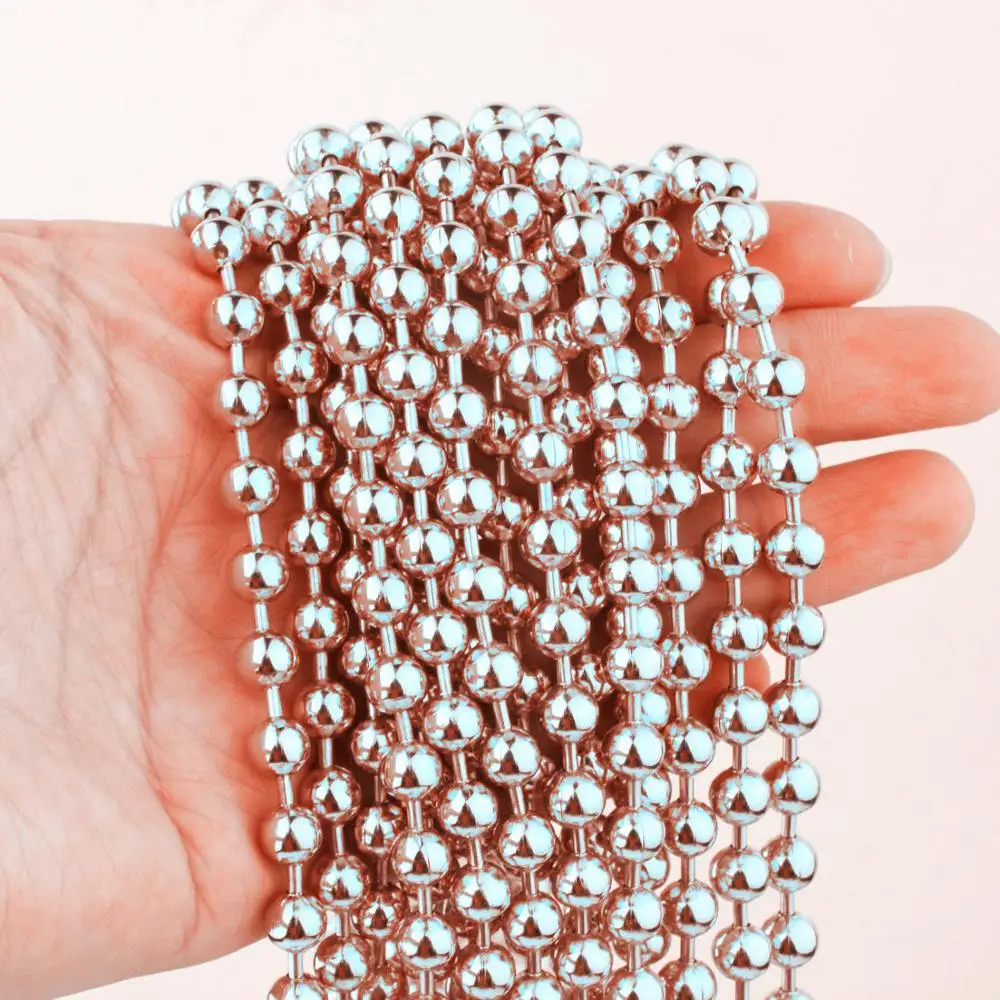 

1.5/2/2.4/3/4/5/6/8/10/12mm Silver Color High Quality Stainless Steel Ball Bead Chain Necklace Fashion Jewelry Dog Tags Chain