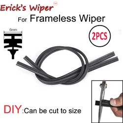 Soft Rubber Strip Recarga para Frameless Wiper Blades, Universal, AAA Grade, Auto Vehicle Insert, Acessórios do carro, 6mm, 26 