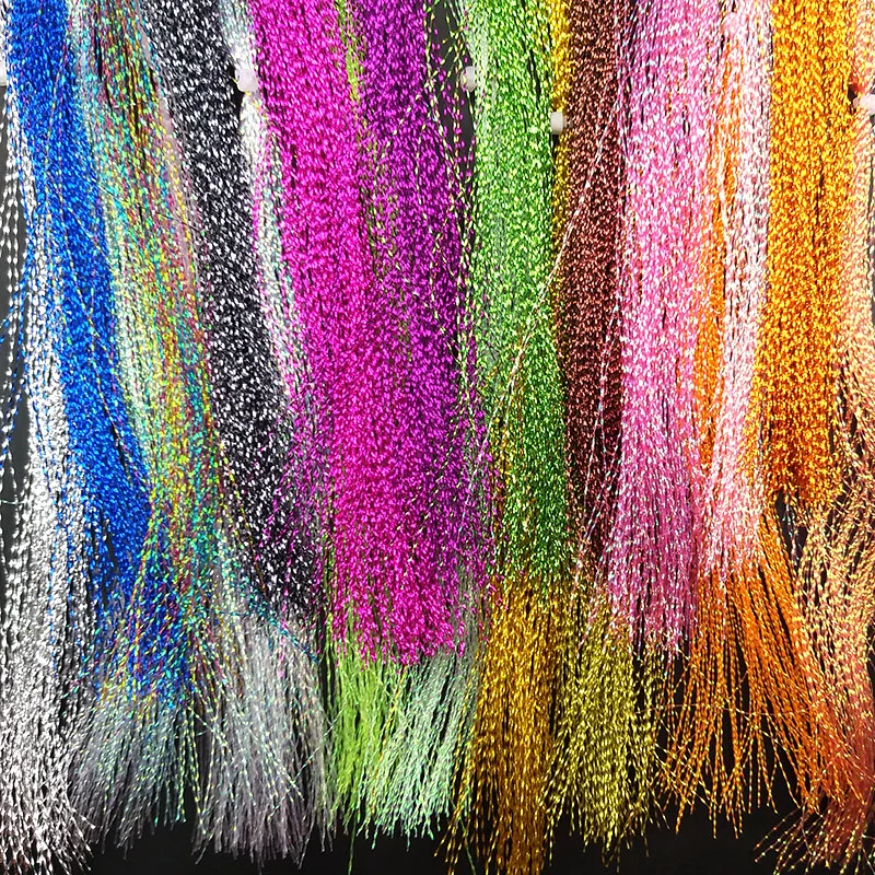 Lunker Fliegenfischer-Tinsel, gedrehte Strang-Schnur, Bindematerial, glänzendes Kristall-Flash-Material, DIY-Material, Hilfshaken, Köderfliegen – Detail 3