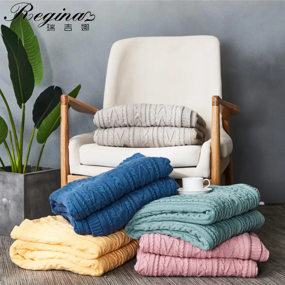 REGINA Brand Winter Stripe Fleece Blanket Soft Warm Sherpa Nordic Style Home Decor Bedspread Plush Throw Blankets For Bed Sofa