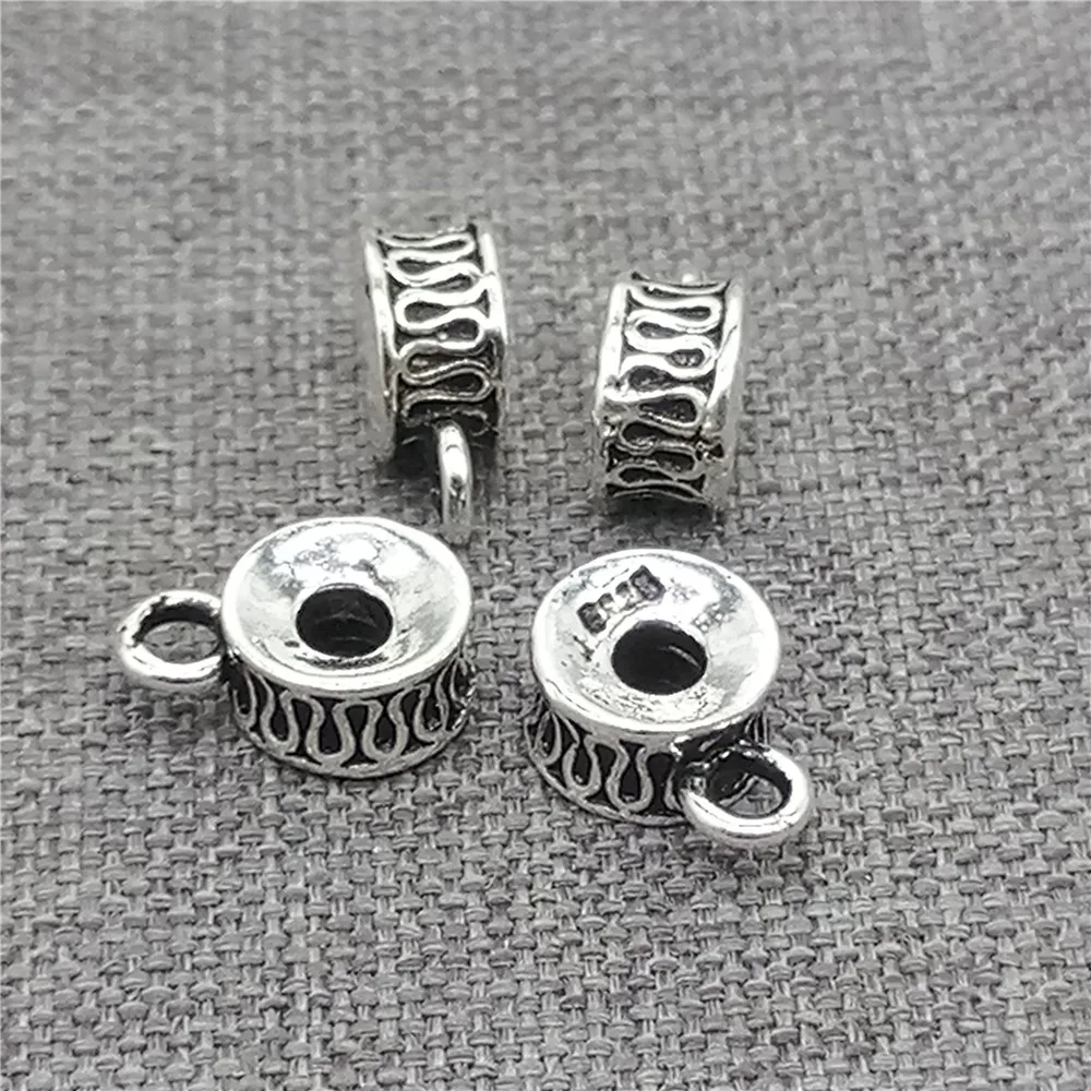 

8pcs of 925 Sterling Silver Spiral Donut Beads with Bail for Bracelet Spacer