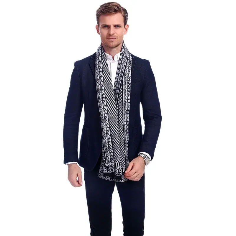 Extra warm long soft men scarf Tassel double Fine stripe plaid Scarves men winter new Fashion striped Scarf A3A18914