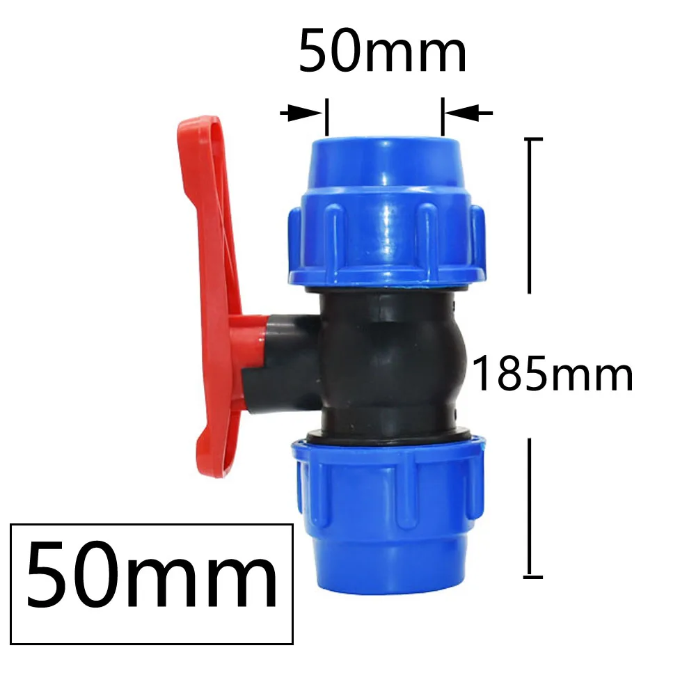 PE 3-Way Fast Connection Pipe Valve Plastic Ball Valve T-Type Water Splitte Internal Diameter 20/25/32/40/50mm Tube Accessories